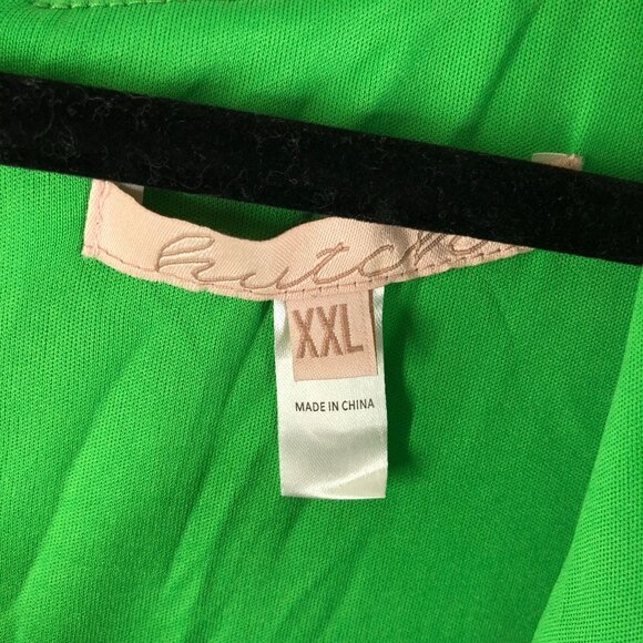 Hutch Fit & Flare Dress Sleeveless Tie V-Neck Zip Back Green Plus Size XXL - Picture 4 of 5